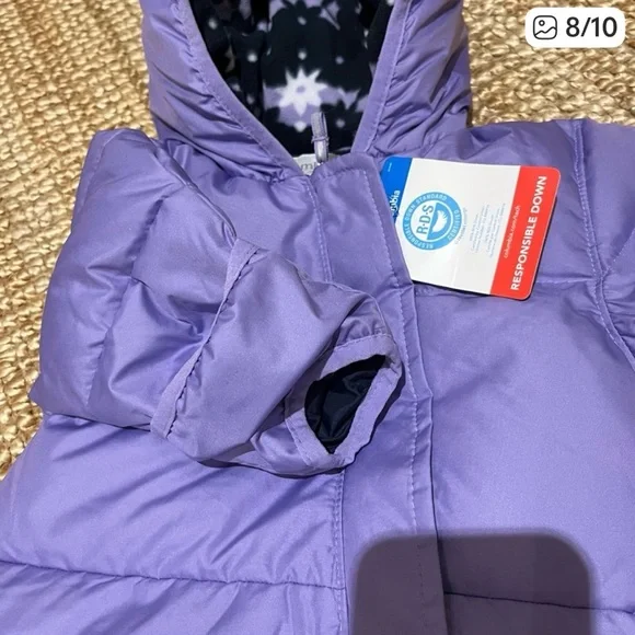 NWT Columbia Black and Purple Baby Snowsuit with Star Pattern , Sz 3-6m - Picture 6 of 7